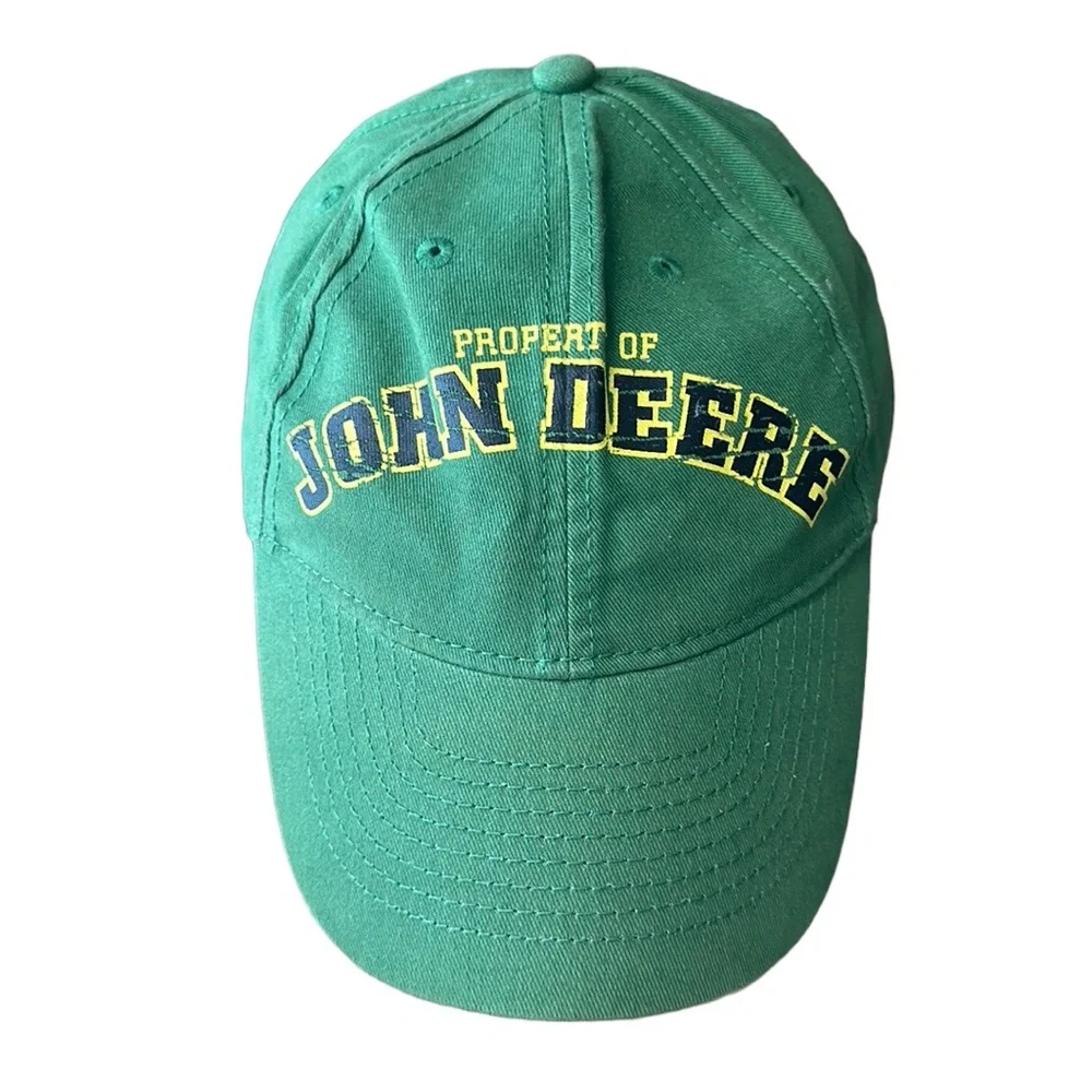 John Deere Green Adjustable Baseball Ball Cap Strapback Hat Youth Small/Medium